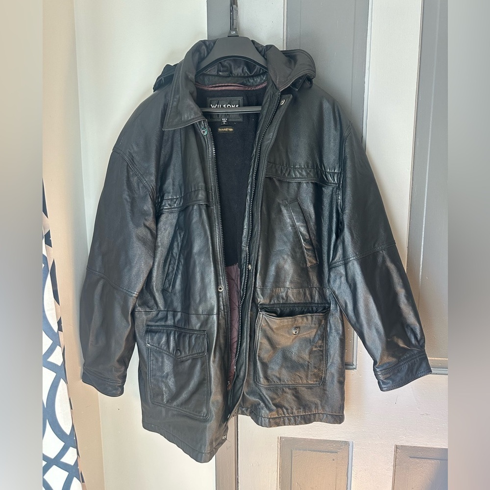 Wilson Dark Leather Military Jacket